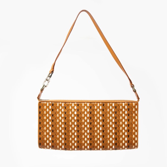 Salvatore Ferragamo Brown Woven Baguette Bag - Picture 5 of 13